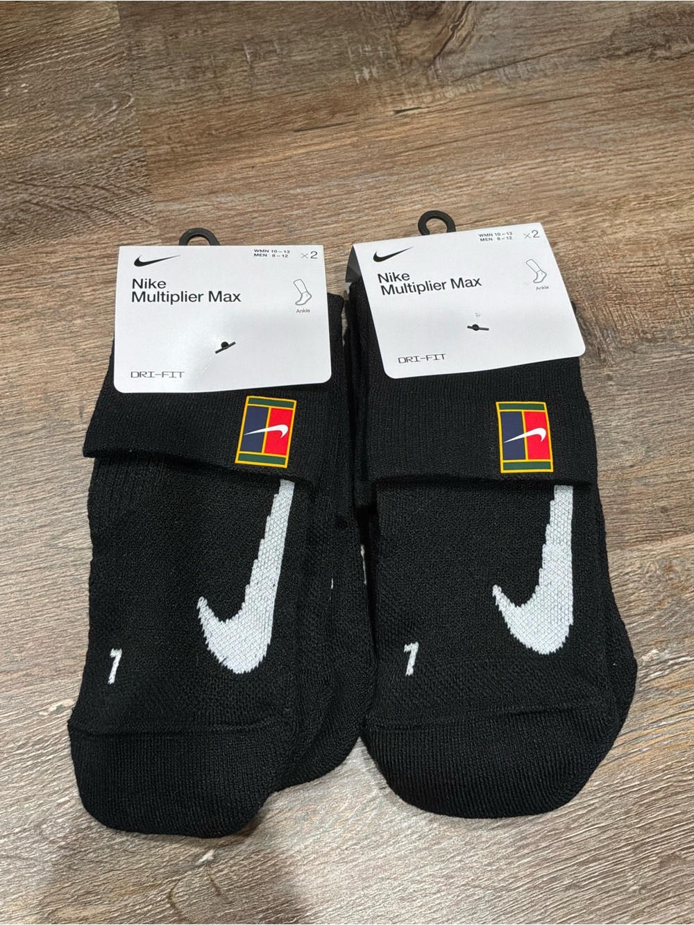 New Nike Court Multiplier Max Ankle Socks 4 Pairs Black Sportswear Sz L (8-12)
